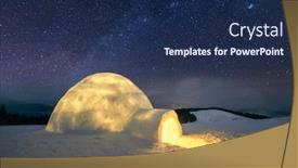  Presentation with winter scene - Amazing slide set having fantastic-winter-landscape-glowing backdrop and a navy blue colored foreground