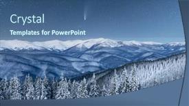  Presentation with winter scene - Colorful theme enhanced with fantastic-winter-landscape-glowing backdrop and a ocean colored foreground
