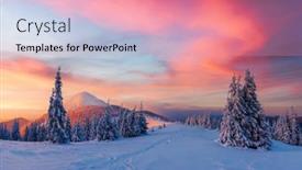  Presentation with winter scene - Presentation theme with fantastic-winter-landscape-in-snowy background and a coral colored foreground