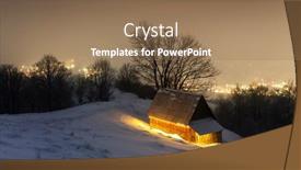  Presentation with glowing lights - Audience pleasing presentation theme consisting of fantastic-winter-landscape-with-glowing backdrop and a coral colored foreground