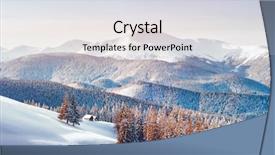  Presentation with trees - Presentation theme enhanced with fantastic winter landscape with snowy background and a sky blue colored foreground