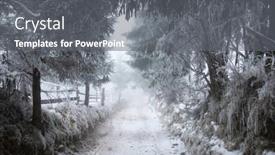  Presentation with frozen - Audience pleasing slide deck consisting of fantastic-winter-landscape-with-snowy backdrop and a gray colored foreground