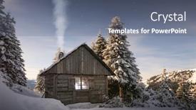  Presentation with winter - PPT layouts featuring fantastic-winter-landscape-with-wooden background and a gray colored foreground