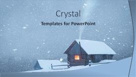  Presentation with hut - Slide deck consisting of fantastic-winter-landscape-with-wooden background and a light blue colored foreground
