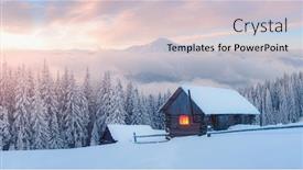  Presentation with foggy - Slide set consisting of fantastic-winter-landscape-with-wooden background and a lemonade colored foreground