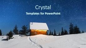  Presentation with landscape - Audience pleasing theme consisting of fantastic-winter-landscape-with-wooden backdrop and a ocean colored foreground