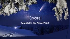  Presentation with hut - Slide deck enhanced with fantastic-winter-landscape-with-wooden background and a navy blue colored foreground