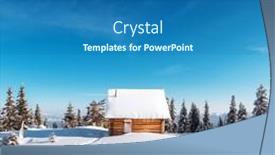  Presentation with deep blue - Presentation theme with fantastic-winter-landscape-with-wooden background and a ocean colored foreground