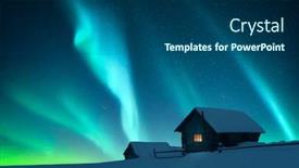  Presentation with house window - Slide set having fantastic-winter-landscape-with-wooden background and a  colored foreground