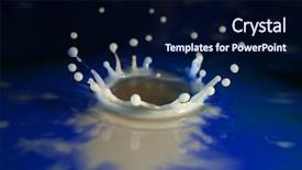  Presentation with milk splashing - Beautiful slides featuring fantastical colorful milk splashing forming a crown backdrop and a navy blue colored foreground