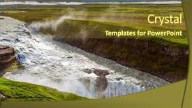 Presentation with powerful - Beautiful slides featuring fantastically powerful and picturesque waterfall backdrop and a tawny brown colored foreground