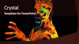  Presentation with light fire - PPT theme featuring the country field road background and a tawny brown colored foreground