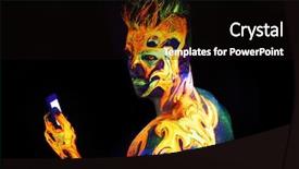  Presentation with light fire - Amazing presentation theme having fantasy dragons - body art glowing in ultraviolet backdrop and a black colored foreground