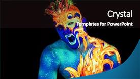  Presentation with body - Cool new presentation theme with fantasy dragons - body art glowing in ultraviolet backdrop and a wine colored foreground