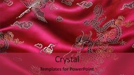  Presentation with chinese chinese - Cool new slides with fantasy dragons - closeup of a red silky backdrop and a red colored foreground