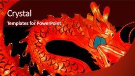  Presentation with lantern - Beautiful presentation design featuring fantasy dragons - dragon lantern backdrop and a tawny brown colored foreground