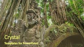  Presentation with forest bridge - Amazing PPT layouts having fantasy dragons - famous dragon bridge in monkey backdrop and a tawny brown colored foreground