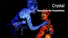  Presentation with light fire - Slides having fantasy dragons - fire and air body art background and a black colored foreground