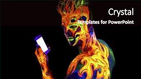  Presentation with light fire - Cool new presentation theme with fantasy dragons - fire body art glowing backdrop and a wine colored foreground