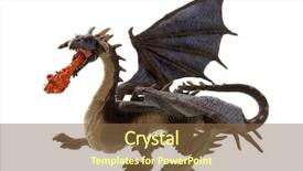  Presentation with dragon - Colorful PPT theme enhanced with fantasy dragons - fly fire dragon isolated backdrop and a tawny brown colored foreground