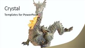  Presentation with dragon - Amazing PPT layouts having fantasy dragons - fly fire dragon isolated backdrop and a white colored foreground