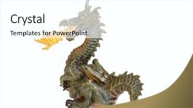  Presentation with dragon - PPT theme enhanced with fantasy dragons - fly fire dragon isolated background and a white colored foreground