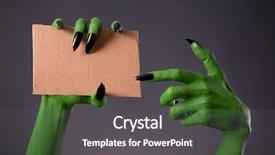  Presentation with black hands - Audience pleasing PPT theme consisting of fantasy dragons - green monster hands with black backdrop and a dark gray colored foreground