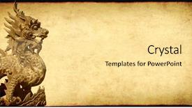  Presentation with dragon - Slides having fantasy dragons - grunge background with old paper background and a blonde colored foreground