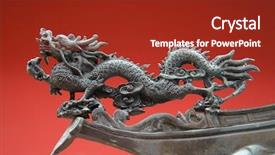  Presentation with dragon - PPT layouts enhanced with fantasy dragons - oriental dragon found in china background and a tawny brown colored foreground