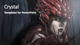  Presentation with dark forest - Presentation design with fantasy dragons - viking warrior in a dark background and a dark gray colored foreground