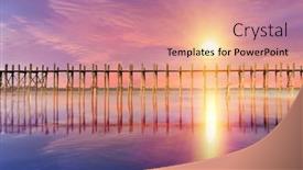  Presentation with fantasy - Theme featuring fantasy-dramatic-sunset-over-u background and a coral colored foreground