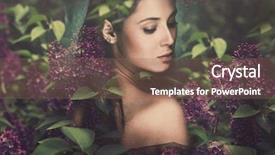 Presentation with forest fairy - Beautiful presentation theme featuring fantasy forest fairy surrounded backdrop and a violet colored foreground
