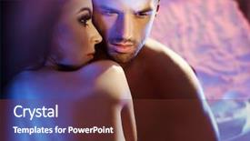  Presentation with intimacy couple - Theme having fantasy hotel - loving couple posing in bedroom background and a tawny brown colored foreground