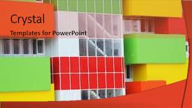  Presentation with urban - Cool new PPT theme with fantasy hotel - modern urban architecture backdrop and a  colored foreground