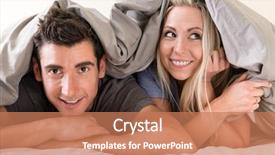  Presentation with young happy couple - Beautiful PPT layouts featuring fantasy hotel - portrait of happy young couple backdrop and a coral colored foreground