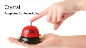  Presentation with sex - Presentation design enhanced with fantasy hotel - woman holding sex bell background and a sky blue colored foreground