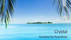 Presentation with fantasy - PPT theme enhanced with fantasy landscape island background and a light blue colored foreground