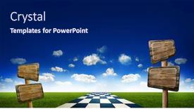  Presentation with signboard - Slides having fantasy-landscape-summer-day-art background and a navy blue colored foreground