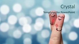  Presentation with hug - Beautiful PPT theme featuring fantasy light - happy finger hug backdrop and a light blue colored foreground