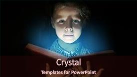  Presentation with magic book - PPT theme consisting of fantasy literature - cute girl reading book background and a wine colored foreground