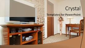  Presentation with number - Colorful presentation design enhanced with fantasy lodge - tv armchair and lamp backdrop and a soft green colored foreground