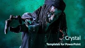  Presentation with hell - Amazing theme having fantasy pirate risen backdrop and a forest green colored foreground