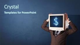  Presentation with fantasy - Amazing presentation design having fantasy robot - young person with monitor head backdrop and a  colored foreground