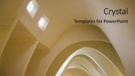  Presentation with roof - PPT theme consisting of fantasy shapes forms - modern interior architecture background and a  colored foreground