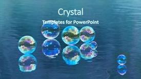  Presentation with soap sparkling air bubbles - Amazing slide set having fantasy shapes forms - soap bubbles floating on water backdrop and a ocean colored foreground