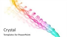  Presentation with fantasy - PPT theme enhanced with fantasy shapes forms - swirl of colorful smoke background and a  colored foreground