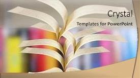  Presentation with story book fantasy - Presentation theme featuring fantasy story - book of fantasy stories background and a soft green colored foreground