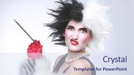  Presentation with evil - Colorful presentation theme enhanced with fantasy themed evil angry woman backdrop and a  colored foreground