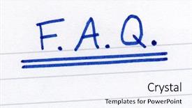  Presentation with questions - Cool new PPT theme with faq frequently asked questions abbreviation backdrop and a sky blue colored foreground