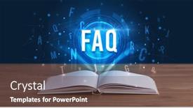  Presentation with digital book - Slide deck featuring faq-inscription-coming-out background and a tawny brown colored foreground